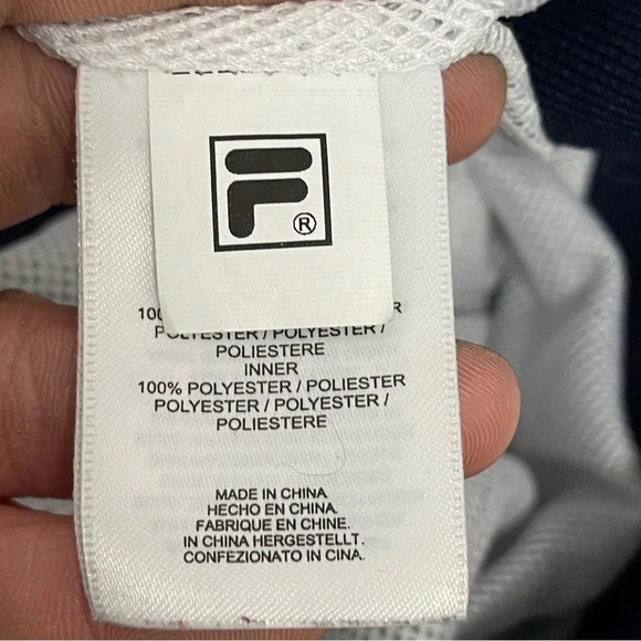 Fila Slade Track Jacket Men Logo Spell Out Red White Blue USA Windbreaker med - Picture 14 of 16